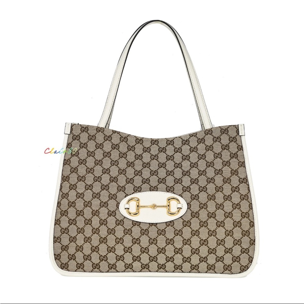 New Sakai Calfskin Lux Horsebit 1955 Tote beige Ebony Mystic white - Picture 9 of 10